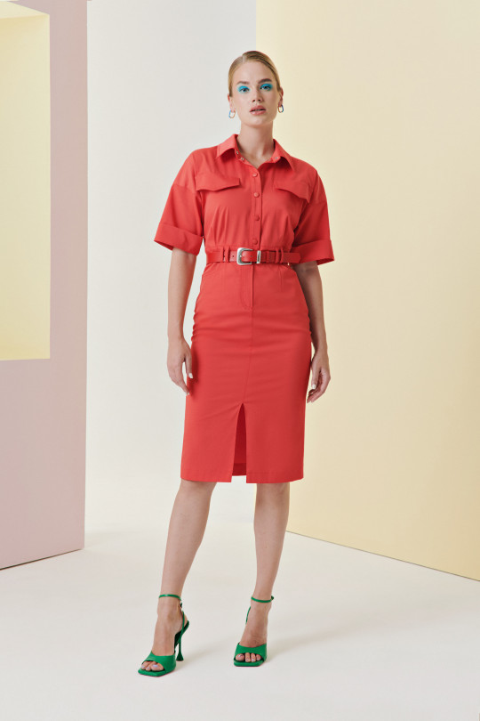 Ремень красного цвета АК318