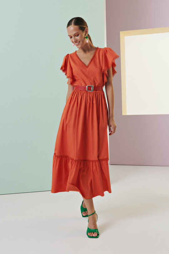 Платье оранжевое А2140/1