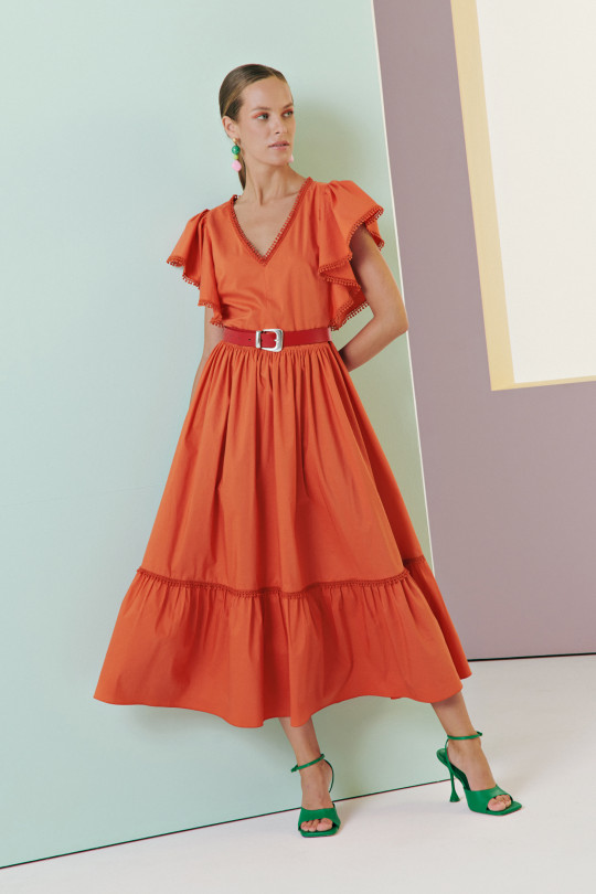 Платье оранжевое А2140/1