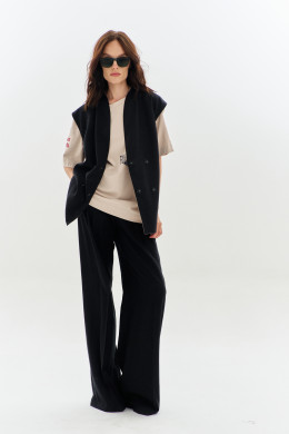 Жилет А2727/5 бежево-чёрный