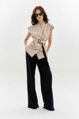 Жилет А2727/5 бежево-чёрный