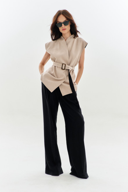 Жилет А2727/5 бежево-чёрный