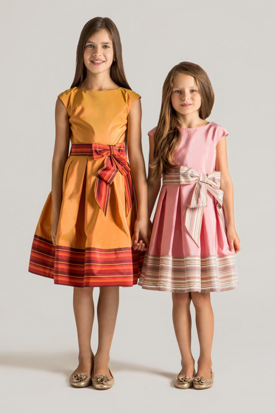Платье оранжевое К5029 рост 140-152