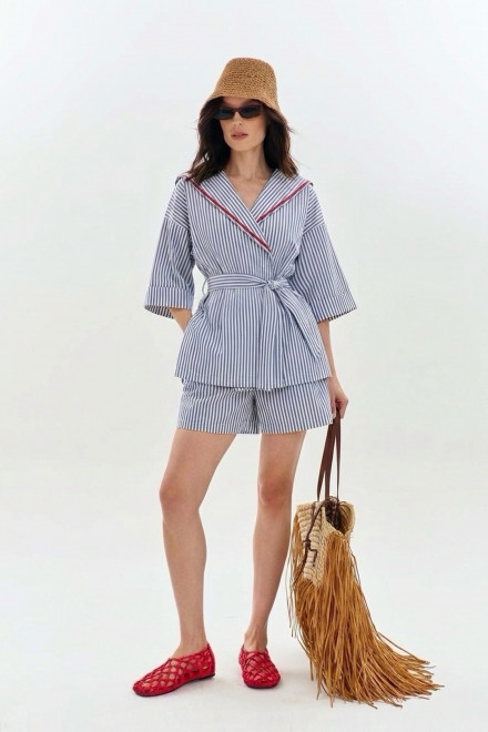 Шорты А2760/7а бело-голубые