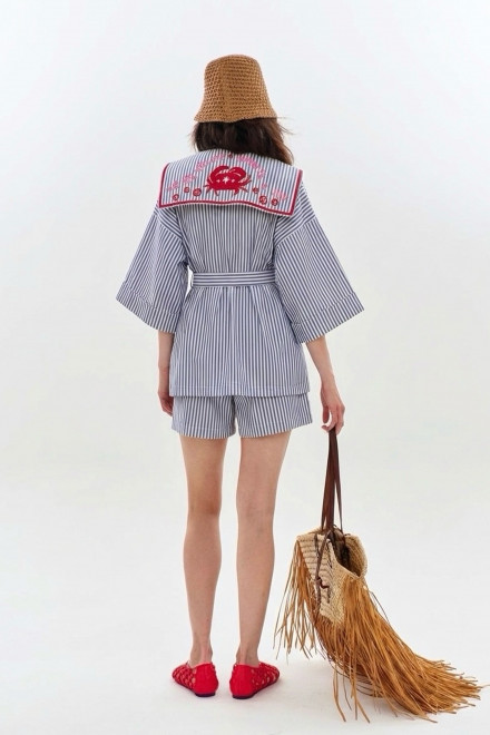 Шорты А2760/7а бело-голубые